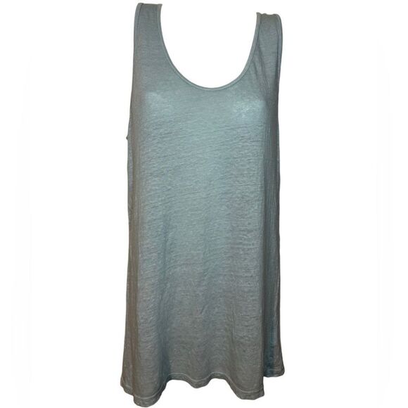 CP Shades Light Blue Sleeveless Linen Top - Picture 1 of 5